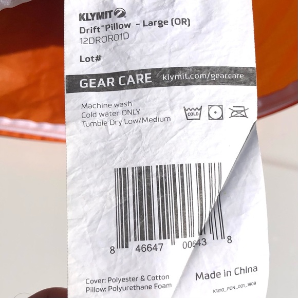 Klymit Drift Pillow Case Camping Travel Pillow Case Cover (Pillow Case Only) - Picture 15 of 16